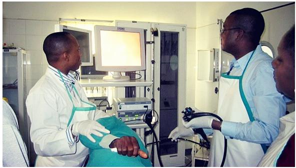 Endoscopic teaching Session at the National Hospital Abuja, Nigeria, 2010.