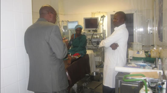 Endoscopic training session at the National Hospital Abuja, Nigeria, 2011